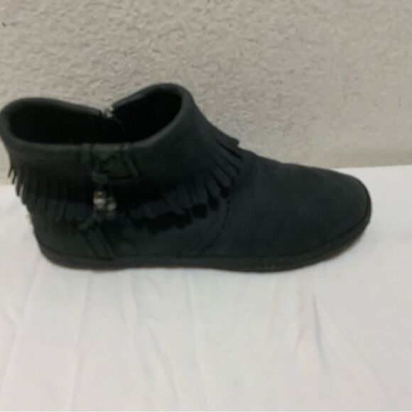 UGG Tiana Fringe Ankle Booties Leather Side Zip Casual 1005454 Womens 8 - Picture 3 of 13
